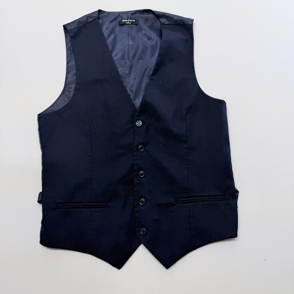 Jean Pierre by Retro Paris Mens Navy Blue Wool Blend Suit Vest Waistcoat 36R/30R